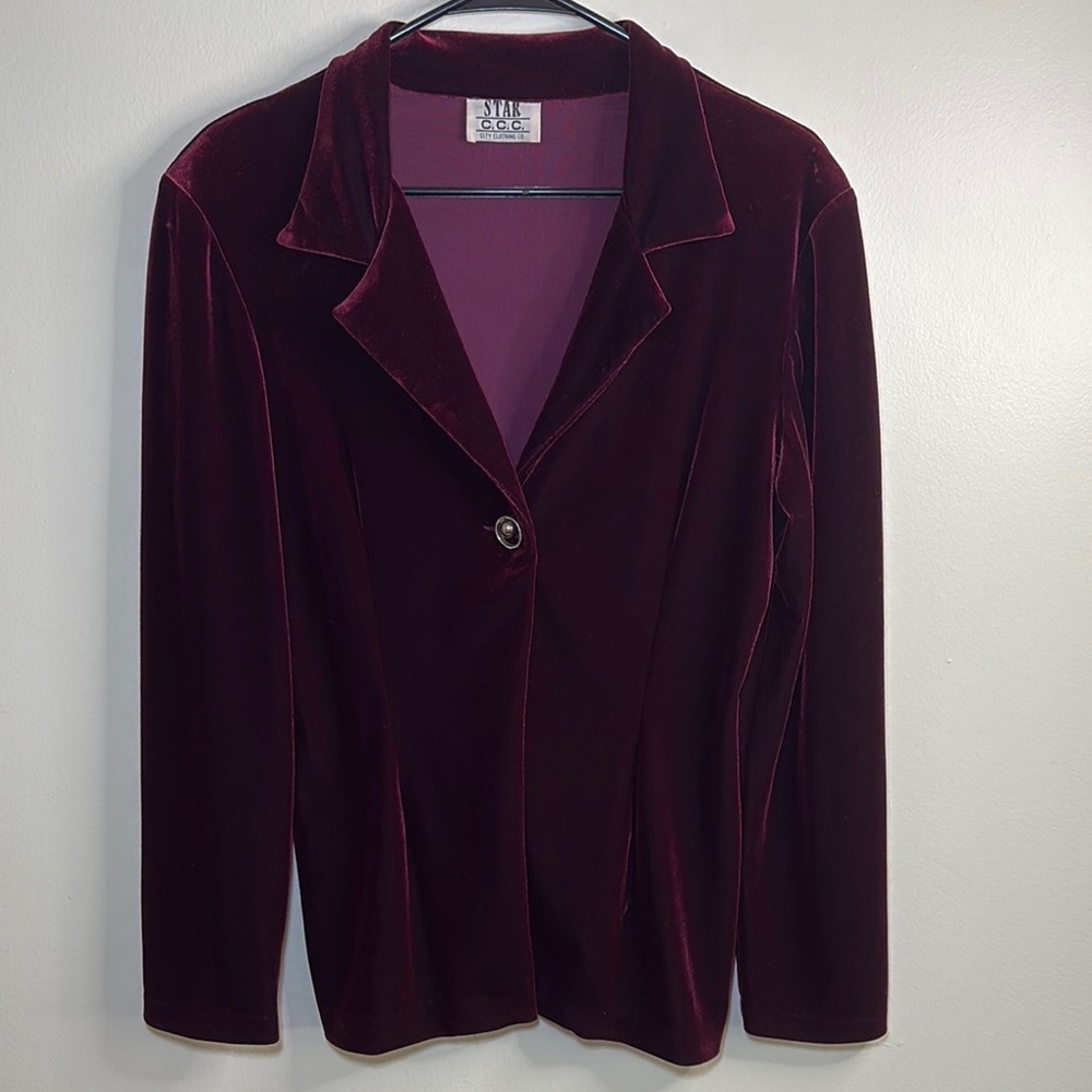 Vintage Velvet Blazer – Star C.C.C. City Clothing Co. – Size S